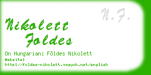 nikolett foldes business card